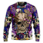 Bright Magic Mushroom Skull Sweater For Fantasy Fans Casual Outings And Weekend Adventures