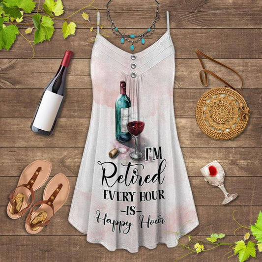 Wine And Summer Vibes Limited 4 – Women's Summer Sleeveless V-Neck Camisole Dress