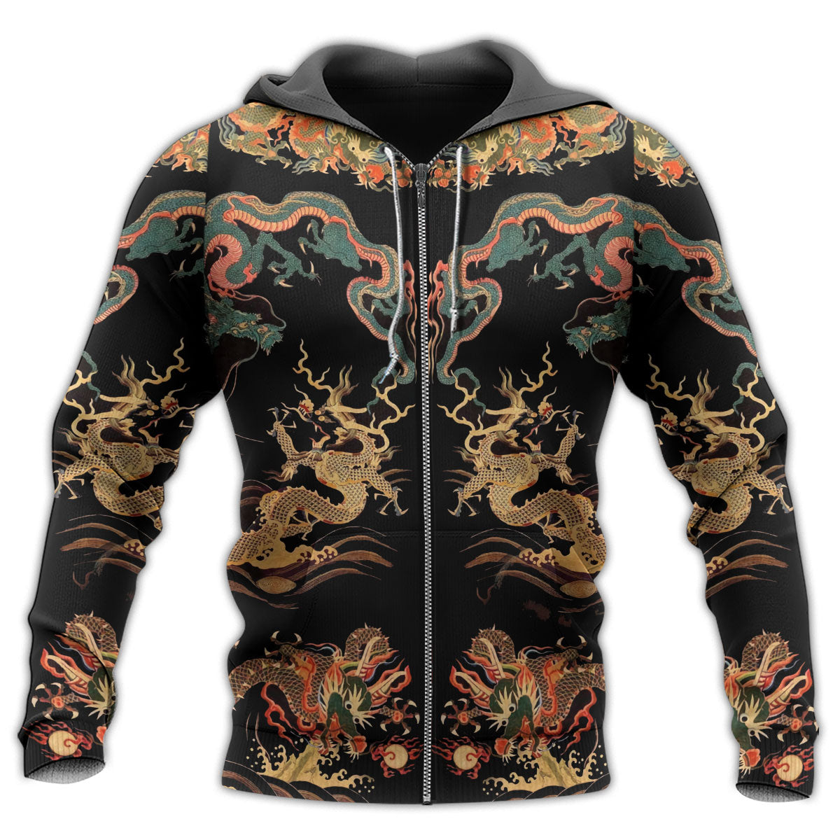 Chinese Royal Dragon Hoodie For Fantasy Lovers Casual Streetwear Travel And Everyday Comfort