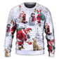 Christmas Santa Chilling With Friends Sweater For Festive Events Weekend Outings And Comfortable Winter Style