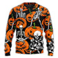 Halloween Skeleton Pumpkin Sweater For Alternative Outfits Seasonal Events And Everyday Comfort