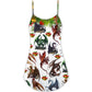 Dragon Merry Christmas Art V-Neck Sleeveless Cami Dress For Festivals Travel And Relaxed Casual Summer Wear
