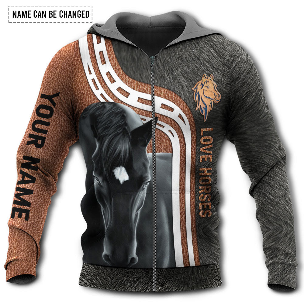 Black Horse Love Personalized Hoodie For Country Lifestyle Outdoor Trips And Relaxed Everyday Wear