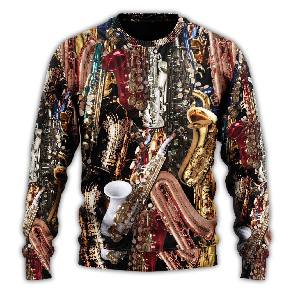 Saxophone Music Therapy Sweater For Live Events Travel And Relaxed Creative Outfits