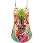 Hippie Peace Love Guitar V-Neck Sleeveless Cami Dress For Summer Vacations Festivals And Casual Everyday Wear