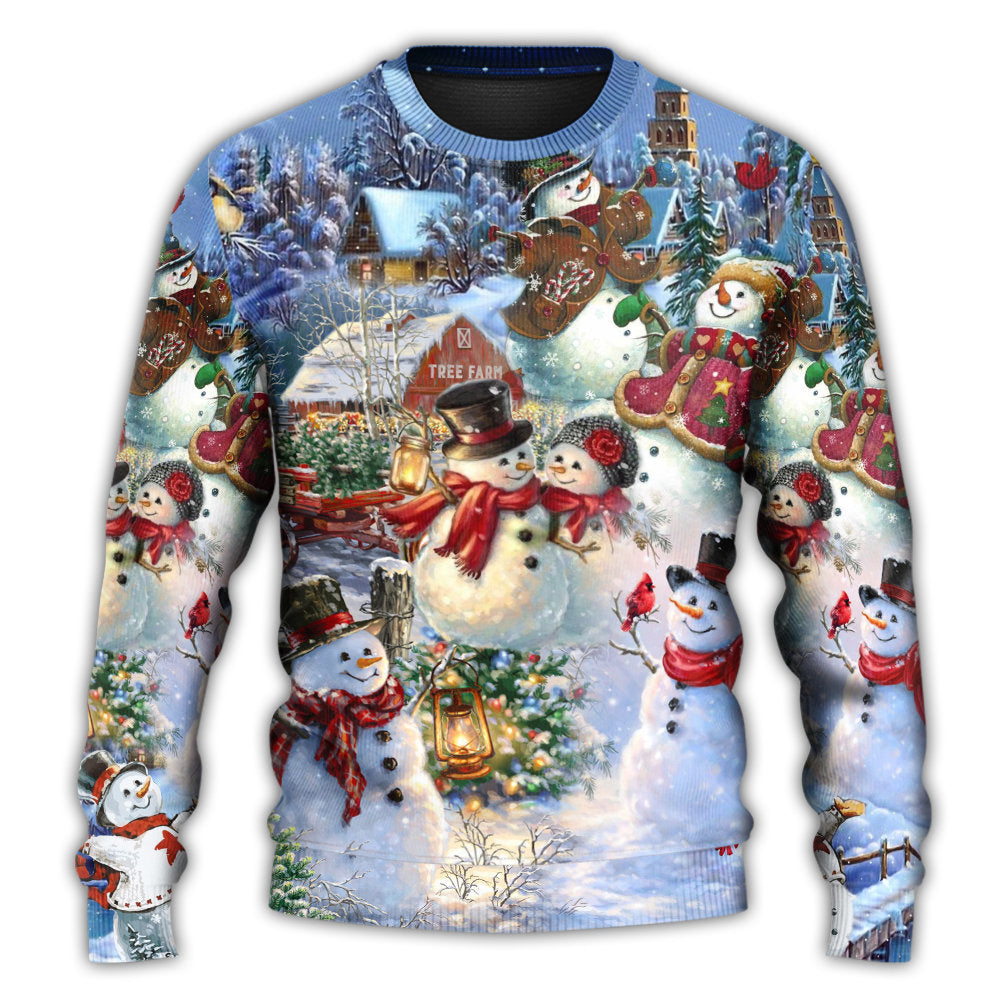 Christmas Snowman Happy Couple Sweater For Family Gatherings Winter Travel And Everyday Seasonal Comfort