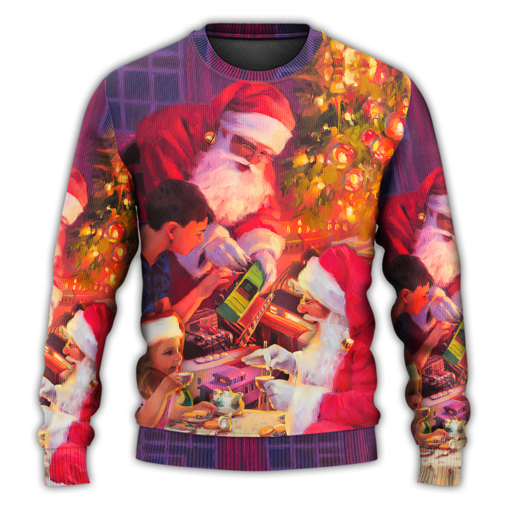 Christmas Santa Story Light Sweater For Holiday Parties Family Gatherings And Seasonal Gift Giving