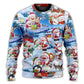 Santa And Snowman Christmas Holiday Sweater For Festive Family Events Casual Wear And Holiday Gift Giving