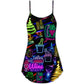 Christmas Celebration Neon Party V-Neck Sleeveless Cami Dress For Festive Events And Casual Summer Styling