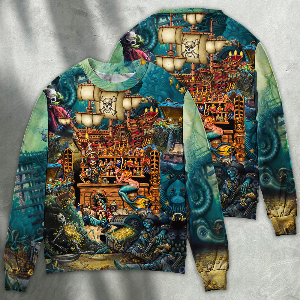 Pirate Skull Treasure Night Sea Sweater For Alternative Outfits Seasonal Events And Everyday Comfort