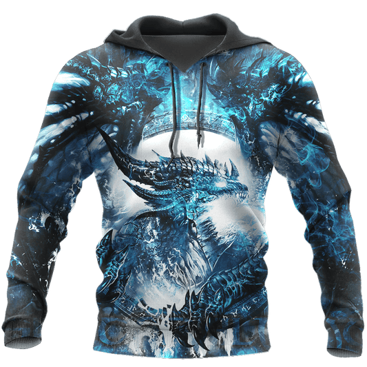 Blue Dragon Hoodie For Fantasy Adventures Weekend Travel And Relaxed Outfits