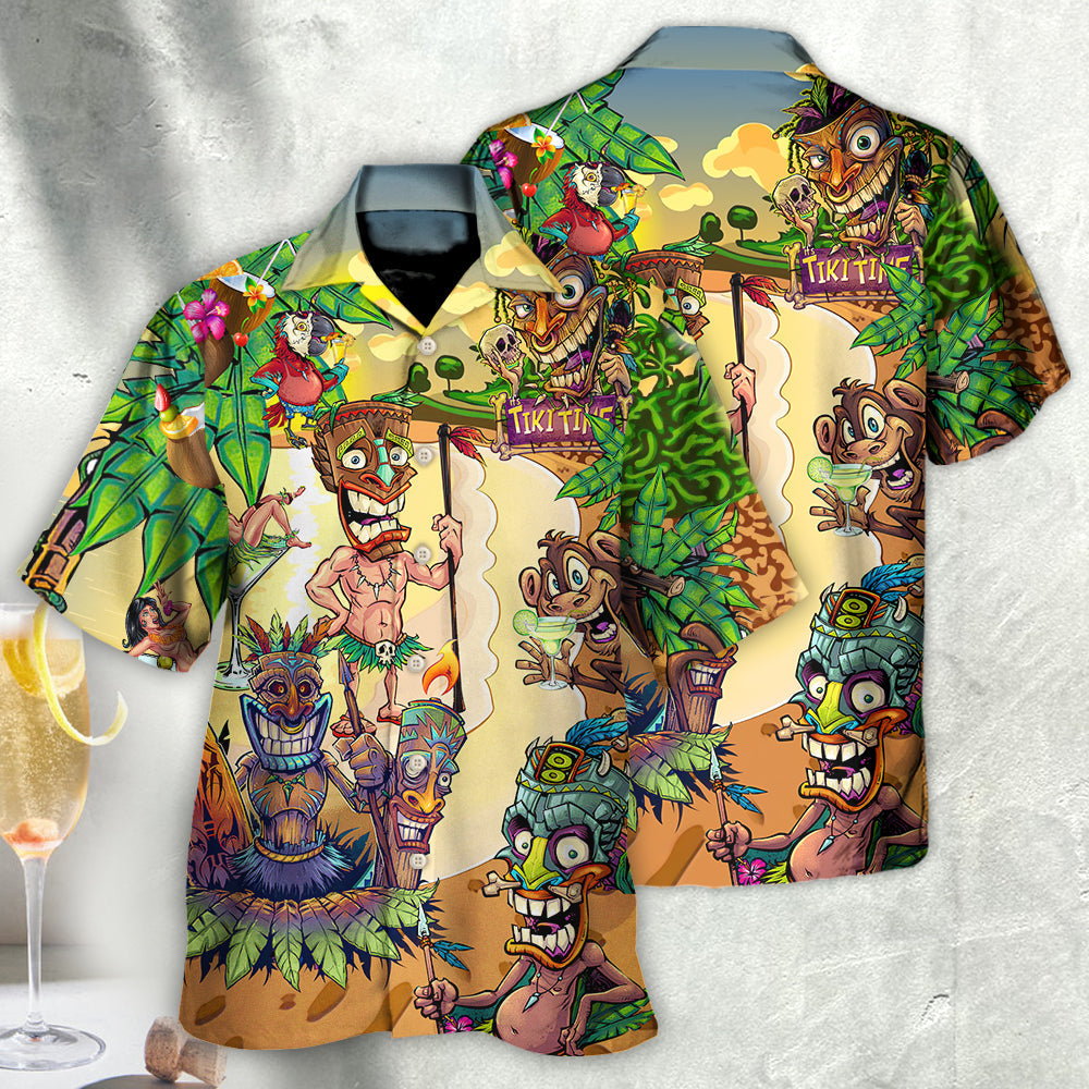 Cocktail Tiki Bar Summer Beach Hawaiian Shirt For Coastal Adventures And Warm Weather Wear
