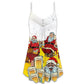 Christmas Santa Wants More Party V-Neck Sleeveless Cami Dress For Summer Events And Comfortable Everyday Style