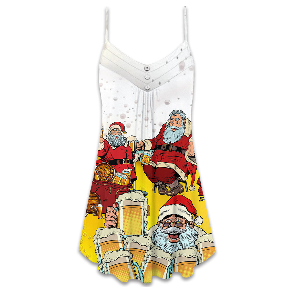 Christmas Santa Wants More Party V-Neck Sleeveless Cami Dress For Summer Events And Comfortable Everyday Style