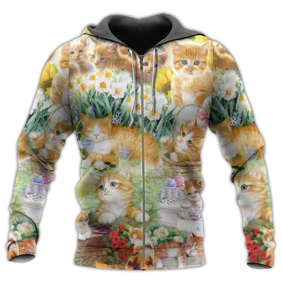 Cat Lover Artistic Hoodie For Animal Enthusiasts Outdoor Activities And Daily Wear