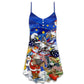Patriotic Flag Eagle Victory V-Neck Sleeveless Cami Dress For Festivals Travel And Relaxed Casual Summer Wear