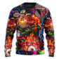 Drum Is My Fire Skull Sweater For Fantasy Fans Casual Outings And Weekend Adventures