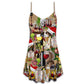 Celebration For A Christmas Night V-Neck Sleeveless Cami Dress For Summer Events And Comfortable Everyday Style