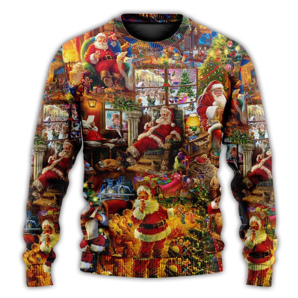 Santa Christmas Happy Holiday Season Of Joy Sweater For Holiday Parties Family Gatherings And Seasonal Gift Giving