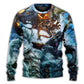 Epic Dragon Battle Fantasy Sweater For Animal Inspired Style Events And Comfortable Daily Wear
