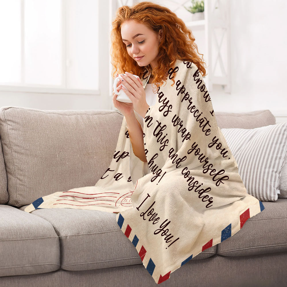 Dear Mom Daughter Love Letter Flannel Blanket For Cozy Bedroom Sofa Decor