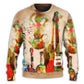 Abstract Colorful Guitar Sweater For Holidays Parties And Comfortable Everyday Wear