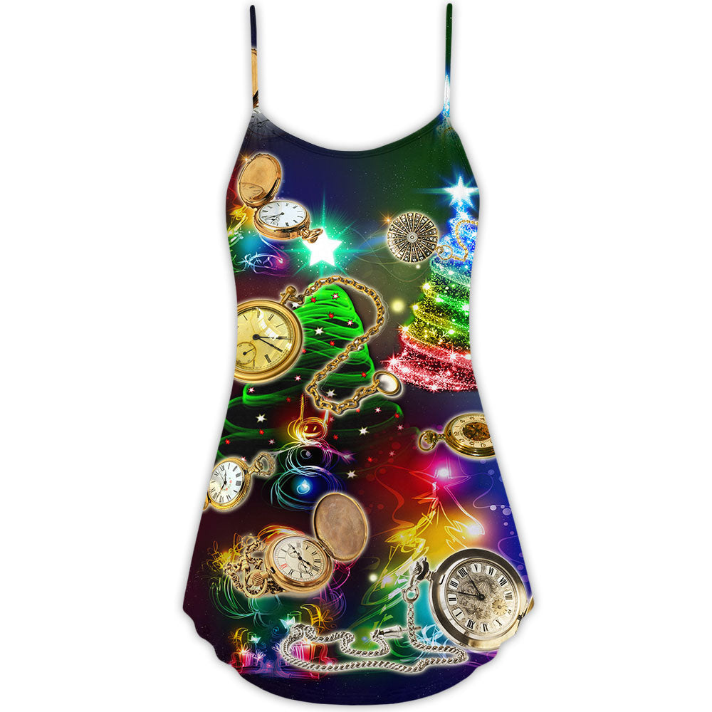 Watch Neon Merry Christmas V-Neck Sleeveless Cami Dress For Festivals Travel And Relaxed Casual Summer Wear