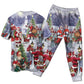 Merry Christmas Santa Holiday Arrival Short Sleeve Pajamas Set For Holiday Travel And Comfortable Home Wear