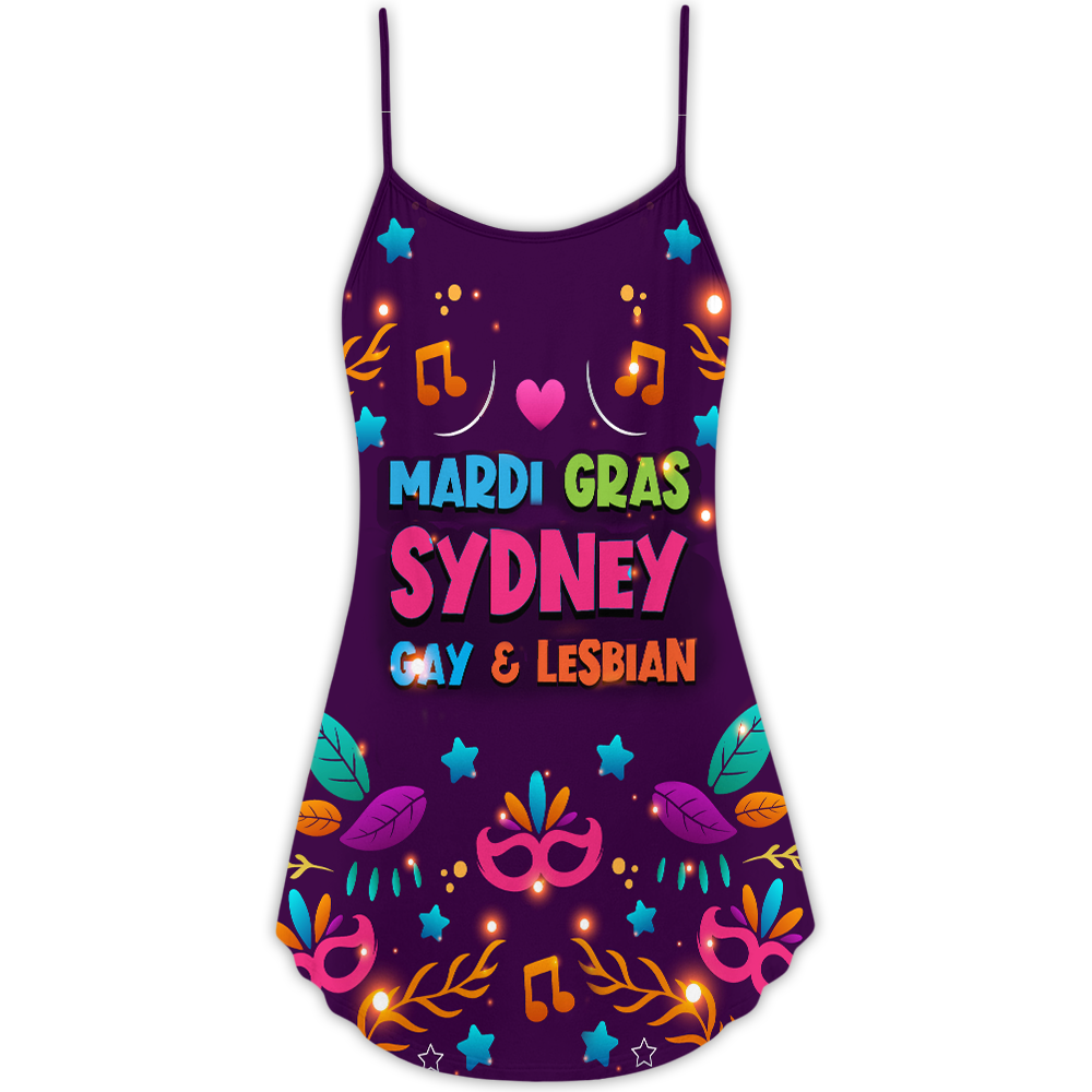 Amazing Pride Festival Style V-Neck Sleeveless Cami Dress For Beach Trips Parties And Relaxed Warm Weather Style