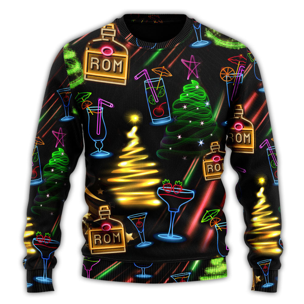 Christmas Rum Neon Sweater For Family Gatherings Winter Travel And Everyday Seasonal Comfort