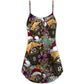 Christmas Honey Bee Dice Holiday Vibe V-Neck Sleeveless Cami Dress For Festive Events And Casual Summer Styling