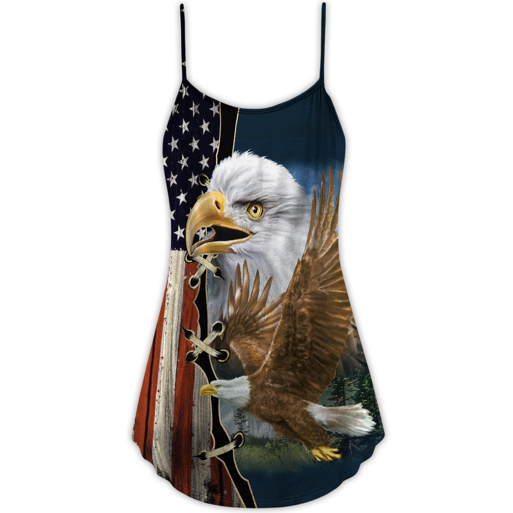 Eagle Wildlife Faith V-Neck Sleeveless Cami Dress For Outdoor Parties Festivals And Bold Summer Styling