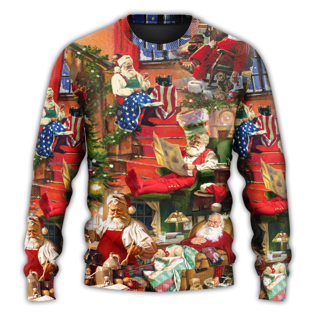 Christmas Santa Daily Sweater For Festive Events Weekend Outings And Comfortable Winter Style
