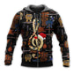 Christmas Guitar Santa Hat Joy Hoodie For Christmas Gatherings Outdoor Trips And Relaxed Seasonal Style