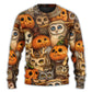 Halloween Owl Pumpkin Sweater For Alternative Outfits Seasonal Events And Everyday Comfort