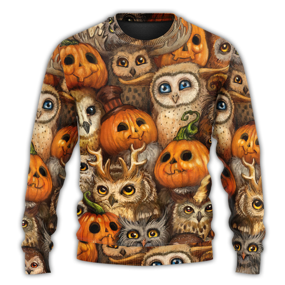 Halloween Owl Pumpkin Sweater For Alternative Outfits Seasonal Events And Everyday Comfort