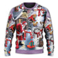 Christmas Santa Building Snowman Gift Sweater For Holiday Parties Family Gatherings And Seasonal Gift Giving