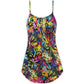 Smiling Colorful Cat Style V-Neck Sleeveless Cami Dress For Festivals Parties And Fun Warm Weather Outfits