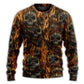 Skull Dark Fire Abstract Sweater For Alternative Outfits Seasonal Events And Everyday Comfort