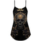Golden Skull Stay True V-Neck Sleeveless Cami Dress For Summer Vacations Festivals And Casual Everyday Wear