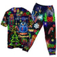 Bright Neon Christmas Lights Short Sleeve Pajamas Set For Winter Nights And Thoughtful Gifting
