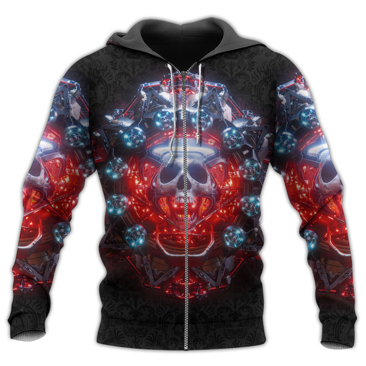 Skull Electric Dream Hoodie For Gothic Streetwear Night Events And Bold Everyday Style