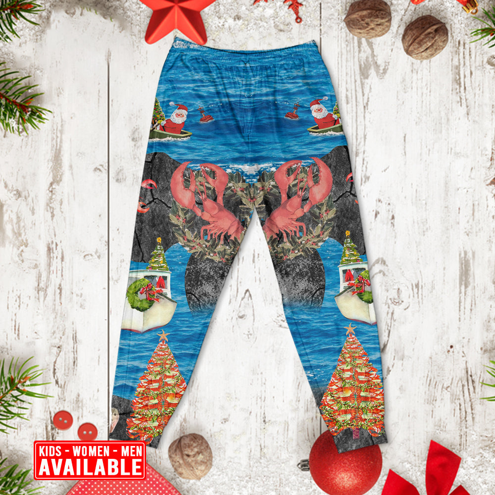Lobster Couple Christmas Holiday Long Sleeve Pajamas Set For Festive Sleepovers And Family Photos