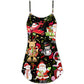 Joyful Santa Snowman V-Neck Sleeveless Cami Dress For Festive Events And Casual Summer Styling