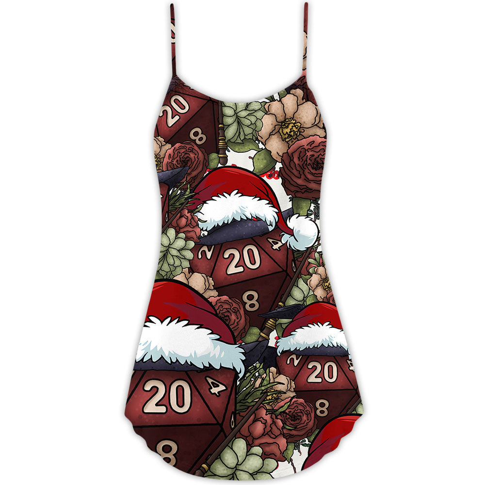D20 Witch Dice Christmas Vibe V-Neck Sleeveless Cami Dress For Festivals Travel And Relaxed Casual Summer Wear