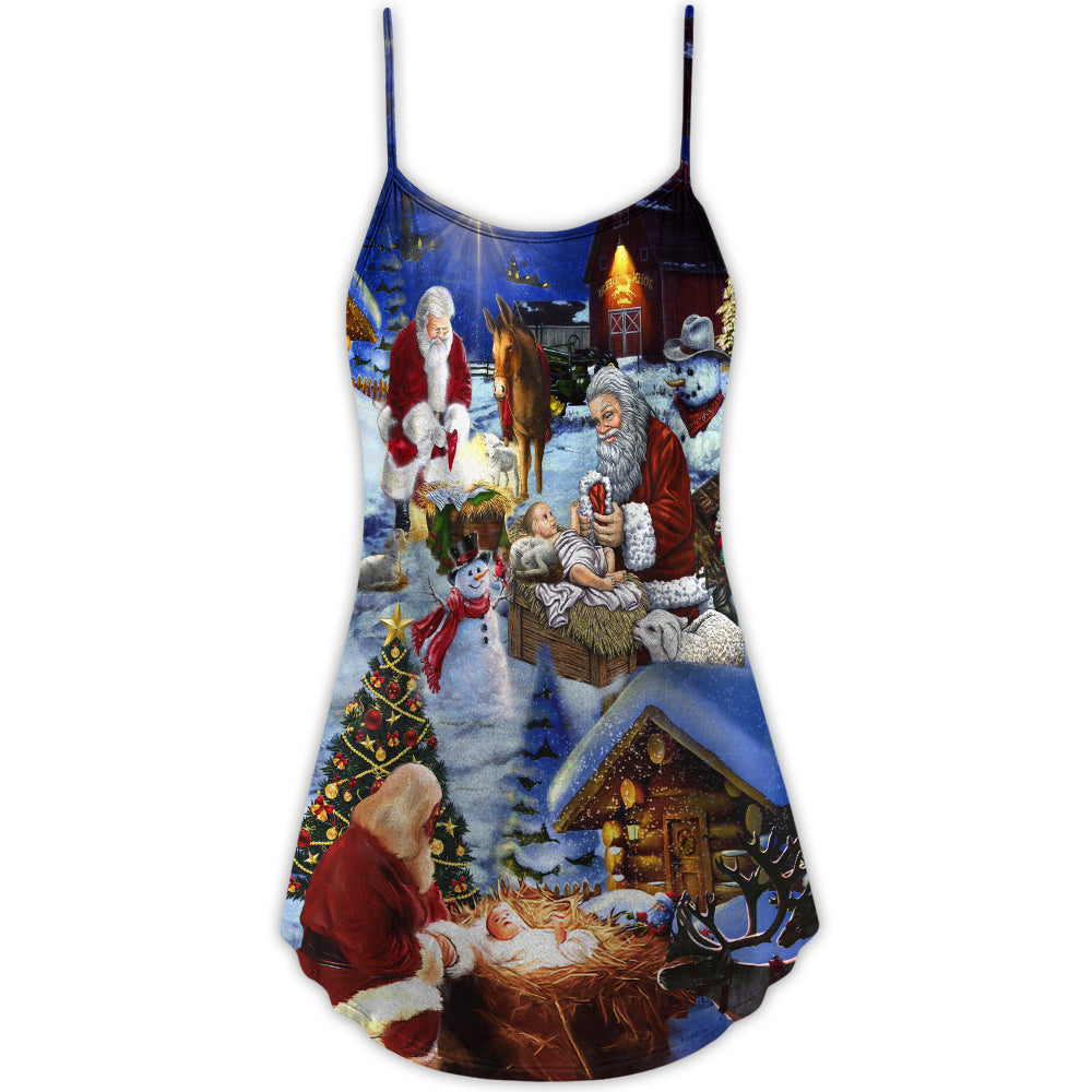 Jesus Best Gift Ever V-Neck Sleeveless Cami Dress For Christmas Parties Travel And Bright Seasonal Fashion