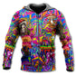 Hippie Magic Trippy Mushroom Hoodie For Free Spirited Travel Casual Wear And Comfortable Layering