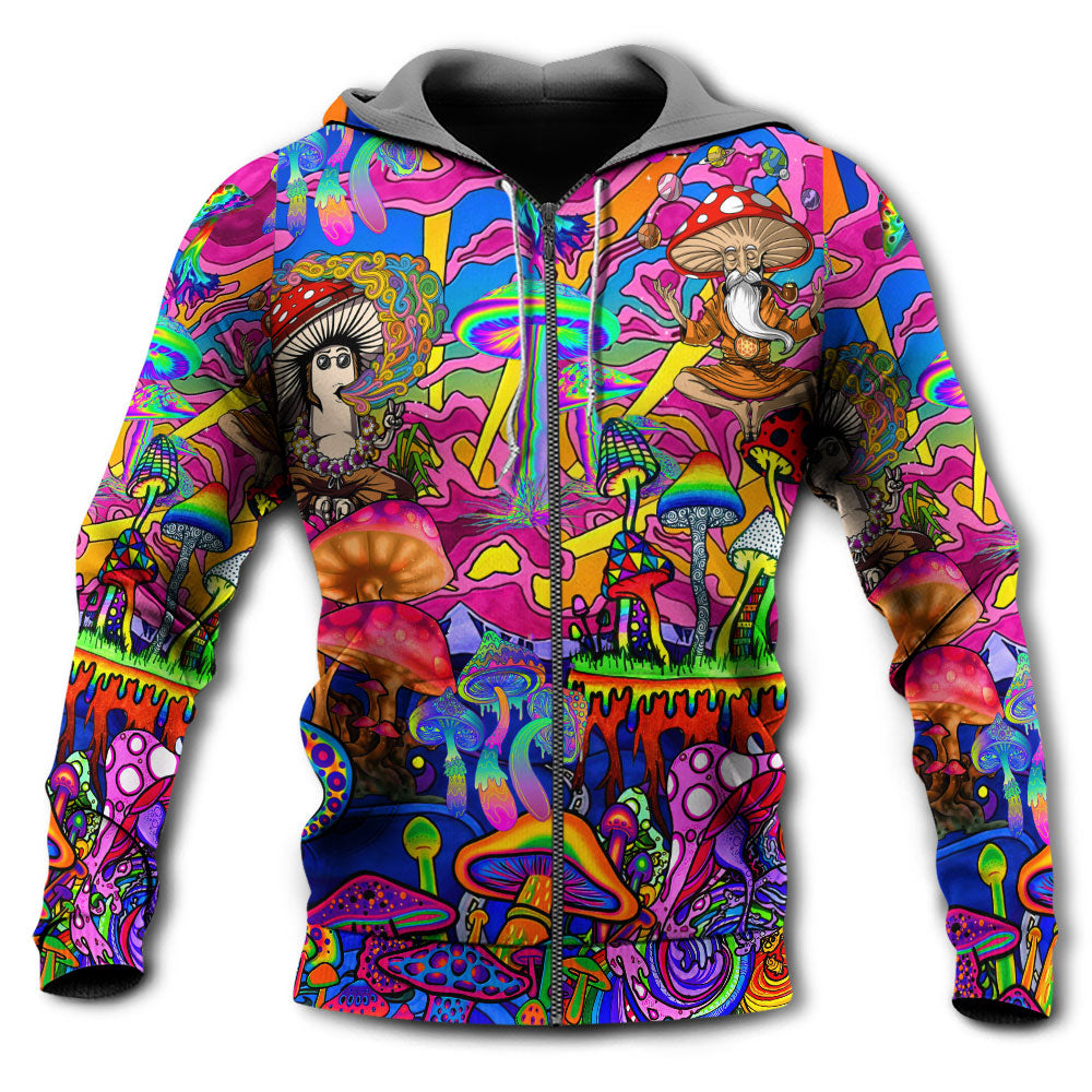 Hippie Magic Trippy Mushroom Hoodie For Free Spirited Travel Casual Wear And Comfortable Layering