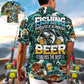 Fishing Beer Hawaiian Shirt For Coastal Travel, Casual Events, And Comfortable Summer Wear