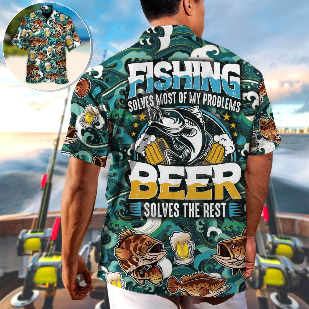 Fishing Beer Hawaiian Shirt For Coastal Travel, Casual Events, And Comfortable Summer Wear